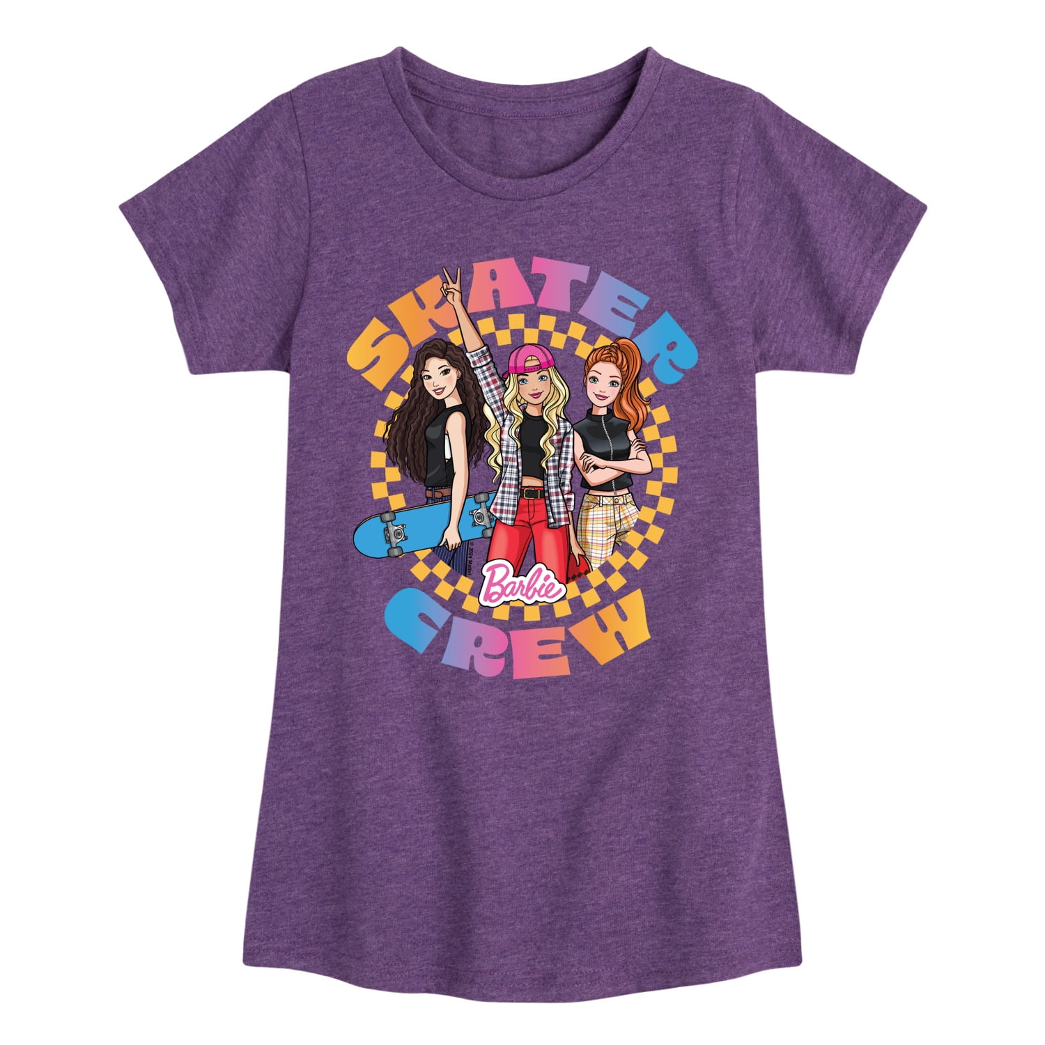 Barbie Barbie Skater Crew Girls Fitted Short Sleeve Graphic TShirt