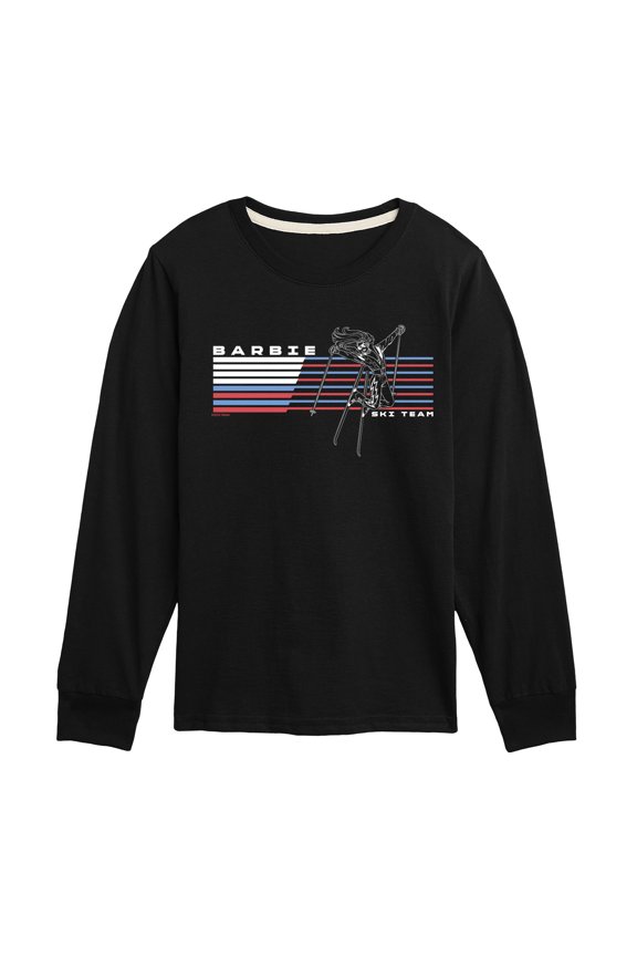- Barbie Ski Team Horiztonal Chest - Youth Boys Long Sleeve Graphic T-Shirt