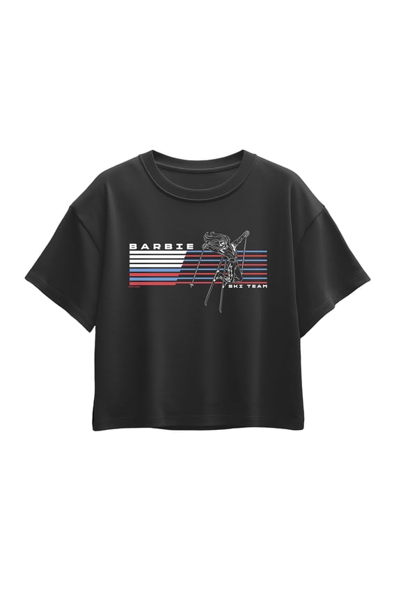 - Barbie Ski Team Horiztonal Chest - Youth Girls Boxy T-Shirt