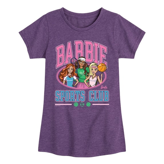 Barbie - Barbie Sports Club - Girls Fitted Short Sleeve Graphic T-Shirt