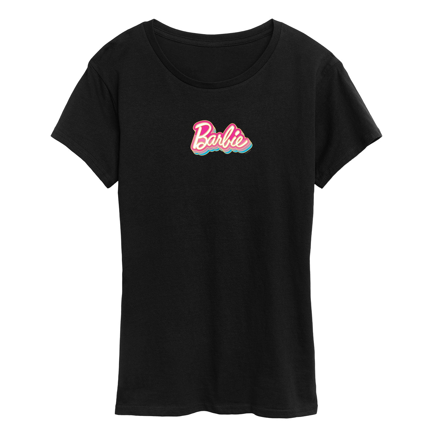 Barbie Barbie Stacked Logo Womens Short Sleeve Graphic T Shirt 1672