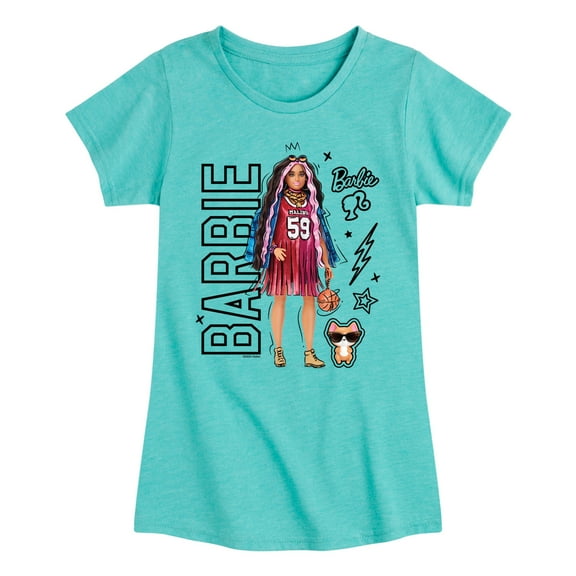 Barbie - Barbie Street Fashion - Girls Fitted Short Sleeve Graphic T-Shirt