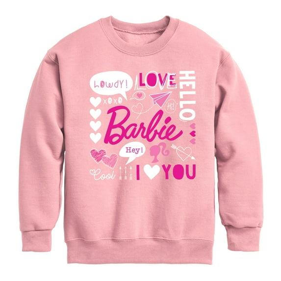 Barbie - Barbie Valentine's Collage - Toddler And Youth Crewneck Fleece Sweatshirt
