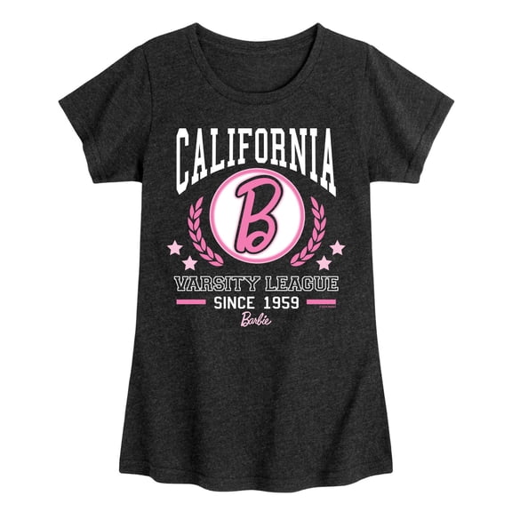 Barbie - Barbie Varsity League  - Girls Fitted Short Sleeve Graphic T-Shirt