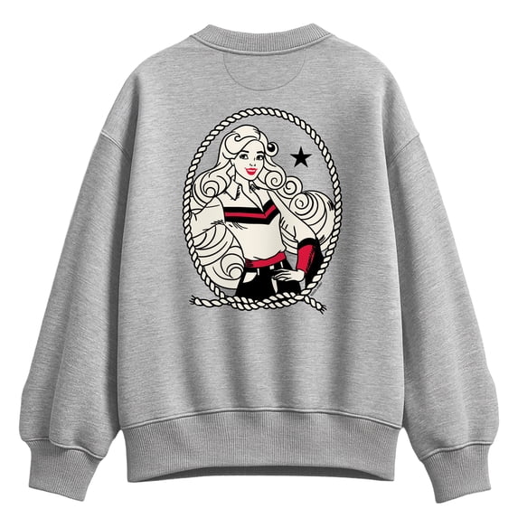 Barbie - Barbie Western Americana Oversized Fleece Crew Sweatshirt