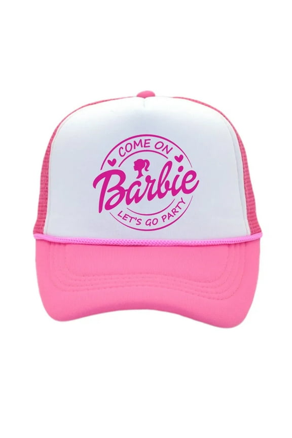 Barbie Baseball Cap,Pink Barbie hat,White and Pink Come on Barbie Lets Go Party Hat,Cap,Baseball Cap,Teen and Women Cap