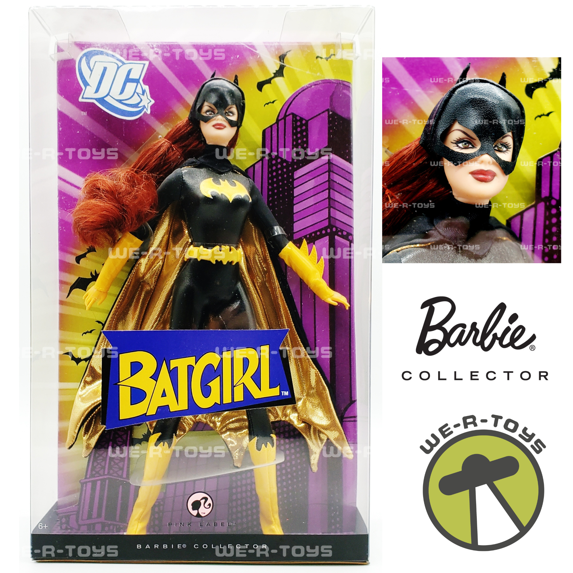 Barbie Batgirl Collector Doll in Black Bat-Suit and Yellow