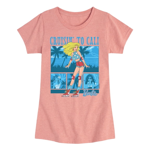 Barbie - Beach - Toddler And Youth Girls Fitted Short Sleeve Graphic T-Shirt