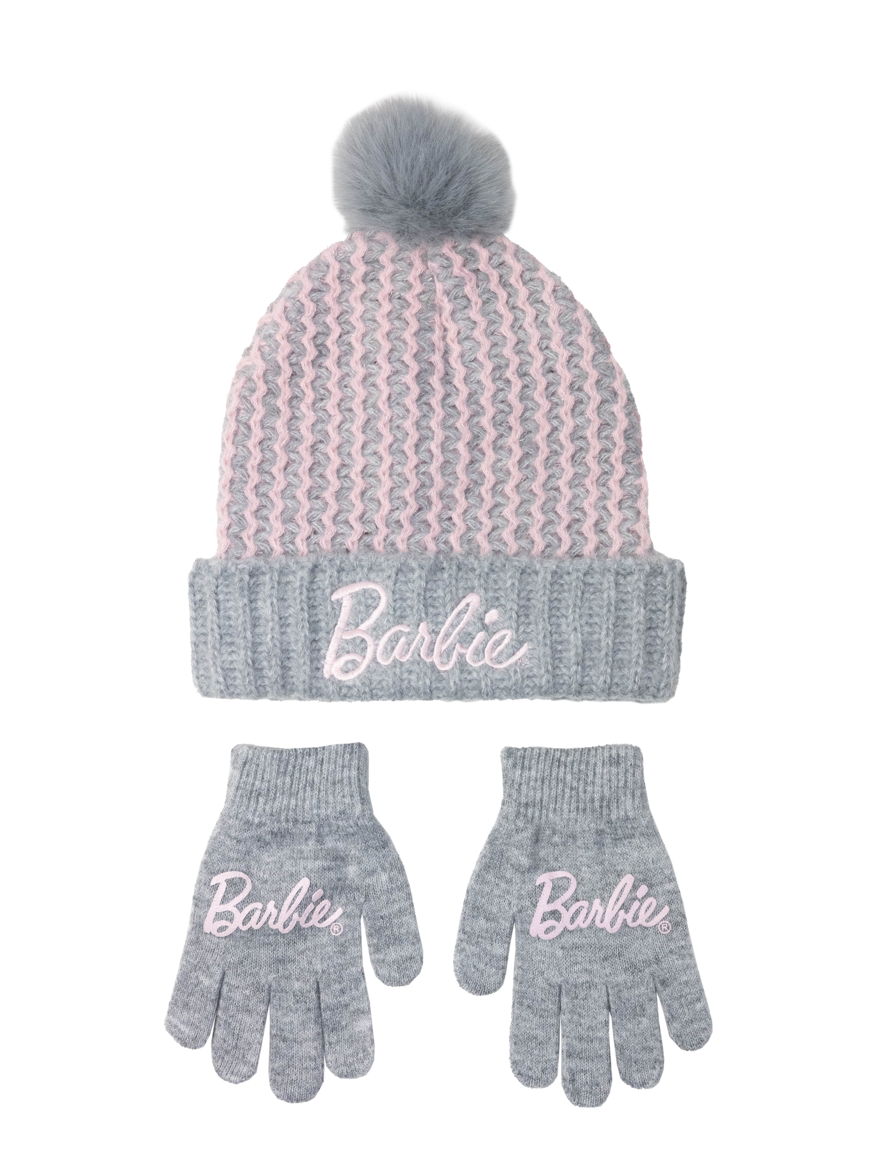 Barbie Beanie Girl's Hat and Glove Set