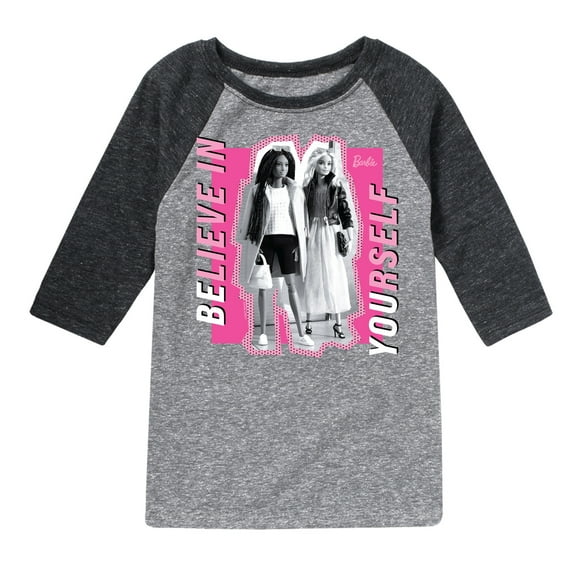 Barbie - Believe In Yourself - Toddler And Youth Raglan Graphic T-Shirt