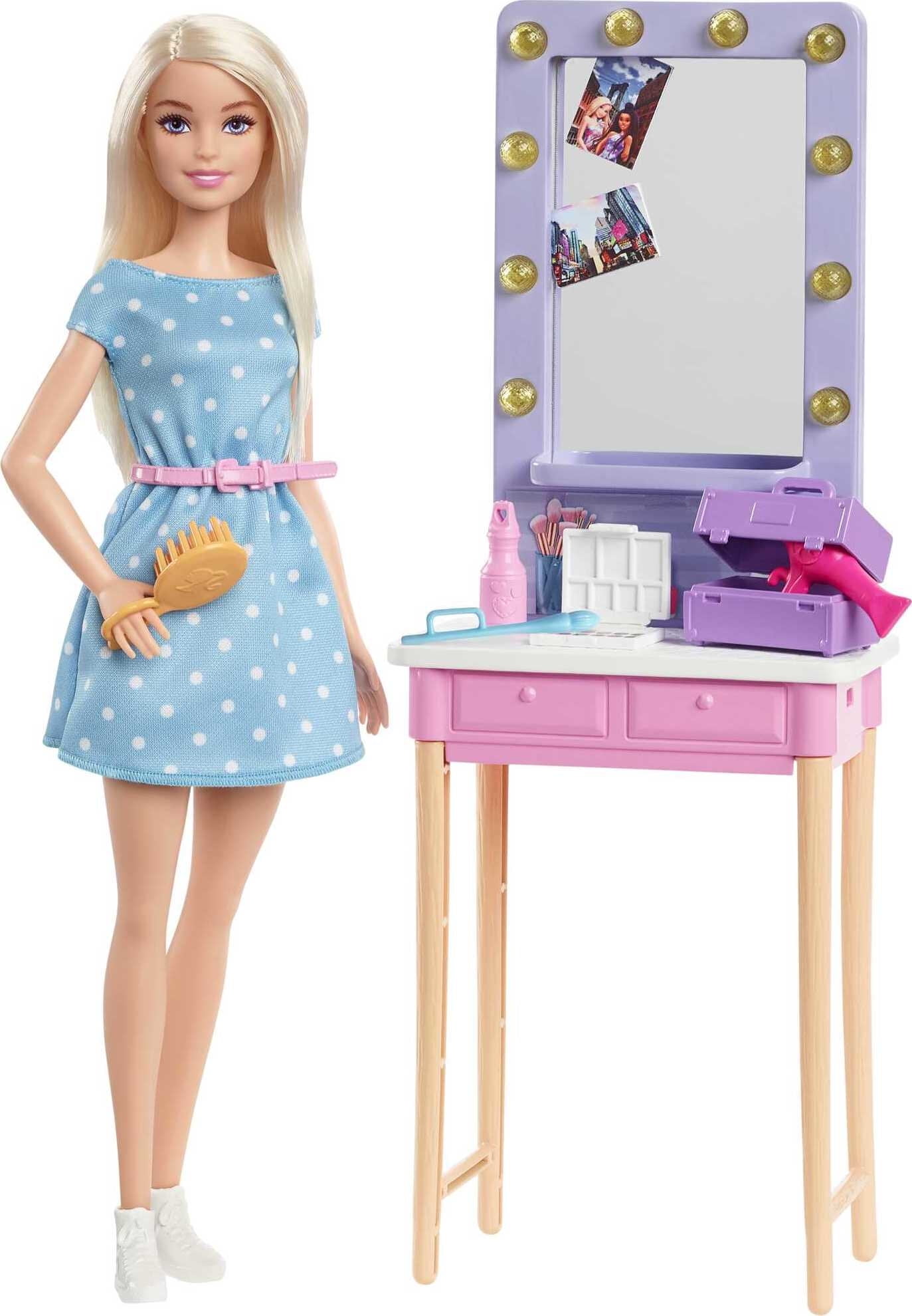 Barbie Big City Big Dreams Doll & Playset, Blonde Malibu Doll with
