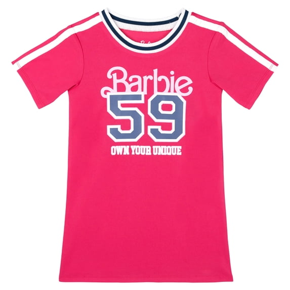 Barbie Big Girls' Athletic Varsity Dress Fuchsia Purple