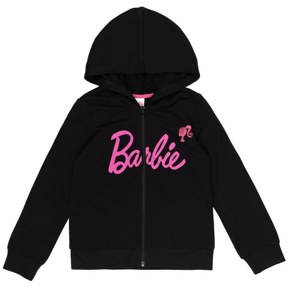 Barbie Big Girls French Terry Zip Up Hoodie Toddler to Big Kid