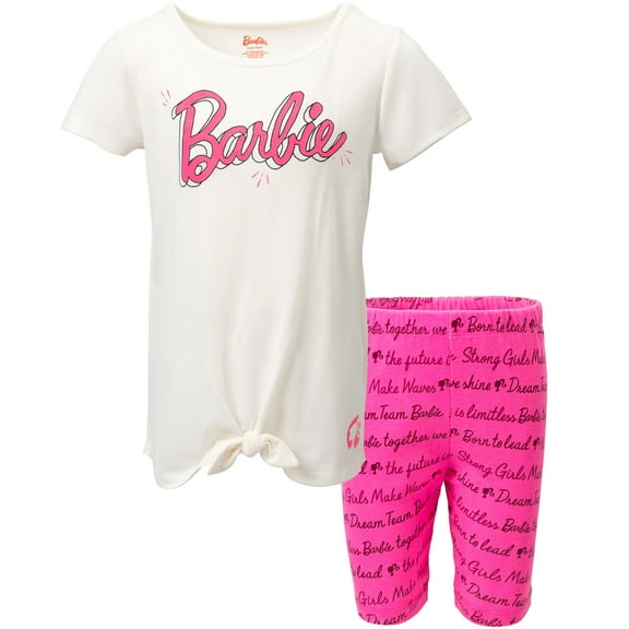 Barbie Big Girls T-Shirt and Shorts Outfit Set Little Kid to Big Kid