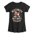 thumbnail image 1 of Barbie - Birthdays Are The Best Days  - Toddler And Youth Girls Fitted Short Sleeve Tee, 1 of 4