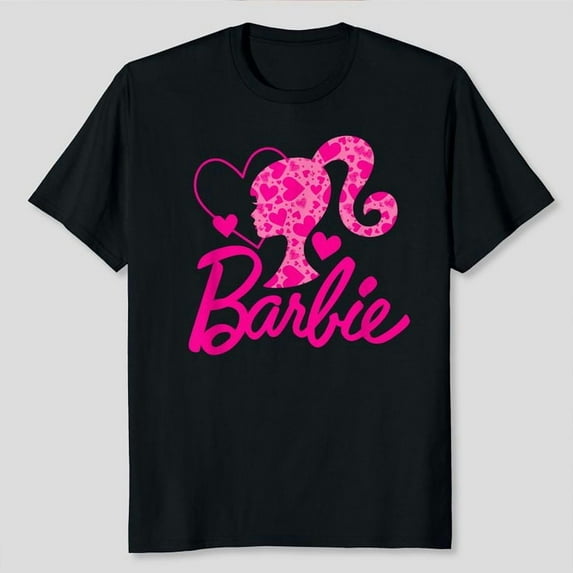 Barbie Black Heart Logo Crew Neck T-Shirt - Classic Fit, Short Sleeve Unisex, Sizes S-5XL - Gategoo