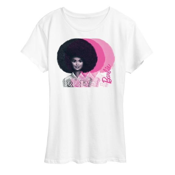 Barbie - Black & Pink Glitch - Afro Barbie - Women's Short Sleeve Graphic T-Shirt