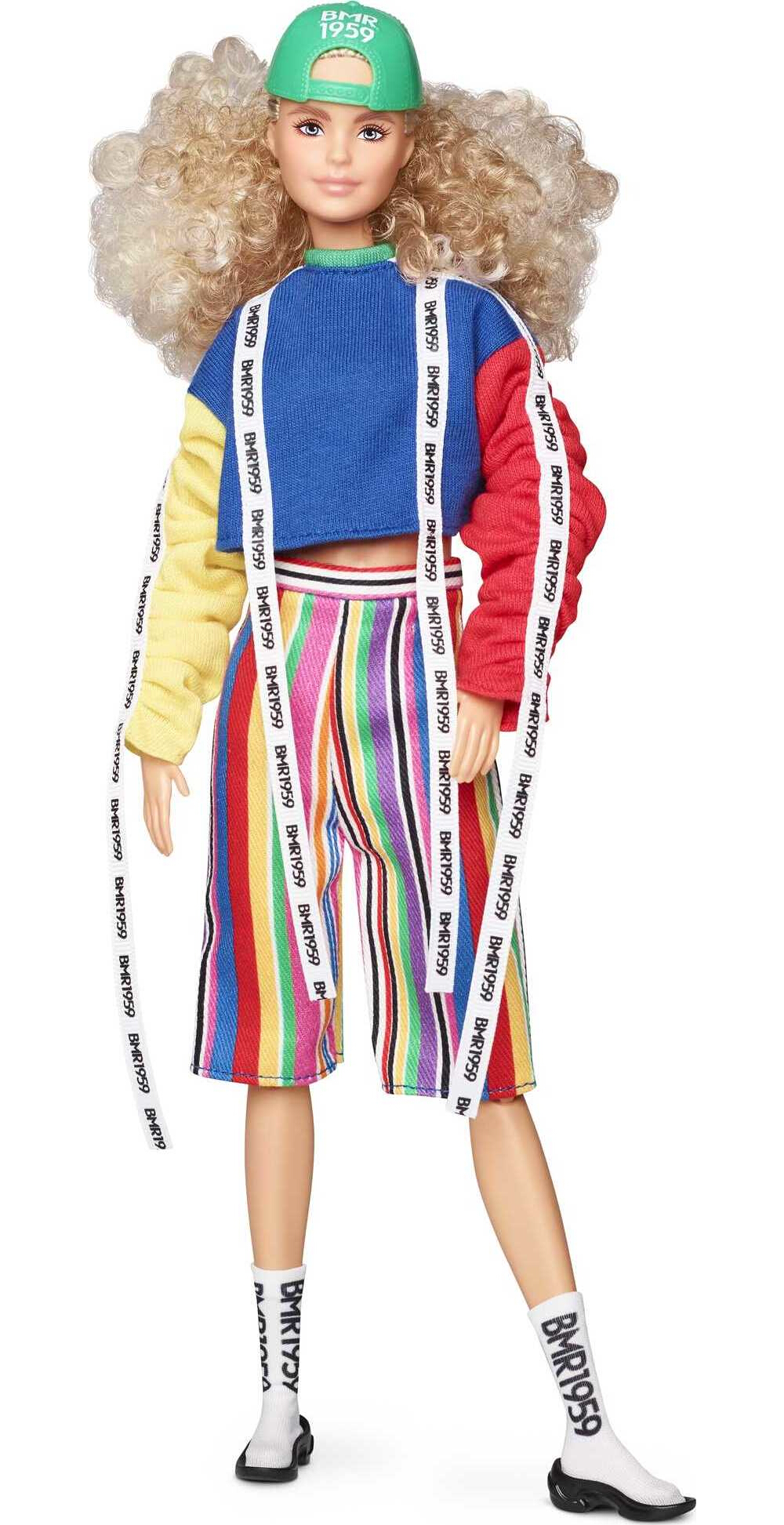 Barbie Bmr1959 - Color Block Sweatshirt with Logo Tape & Striped Shorts - image 1 of 7