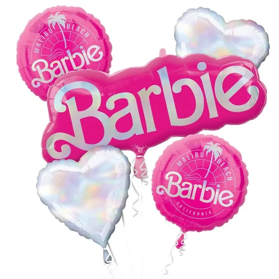 Barbie Bouquet 5 Piece Foil Mylar Balloon - Party Supplies Decorations