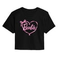thumbnail image 1 of Barbie - Bow Ribbon Heart - Juniors Cropped Graphic T-Shirt, 1 of 4