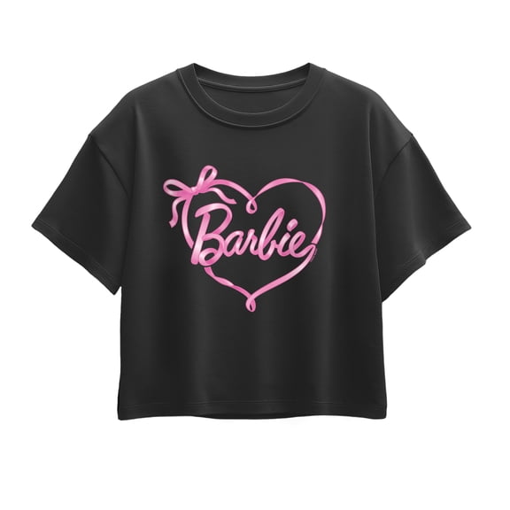 Barbie - Bow Ribbon Heart - Youth Girls Boxy T-Shirt