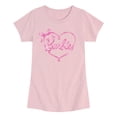 thumbnail image 1 of Barbie - Bow Ribbon Heart - Youth Girls Fitted Short Sleeve T-Shirt, 1 of 4