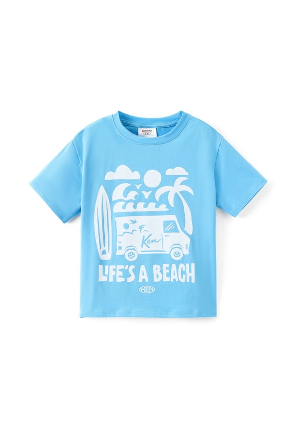 Boys Tee Blue Holiday Graphic Short Sleeves Cotton T-Shirt Family Matching Outfits Sizes 2-13