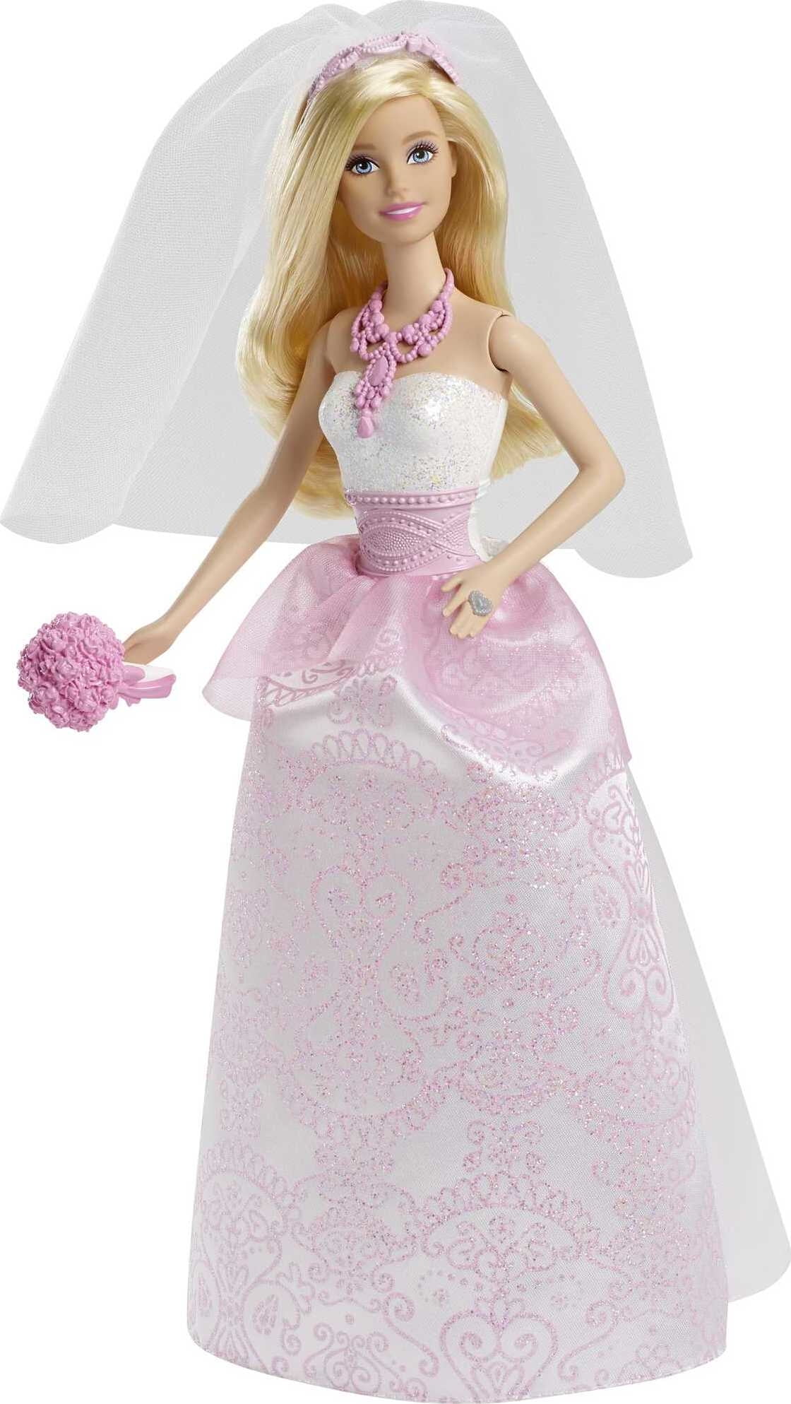 Barbie Bride Doll in Fairytale Wedding Dress with Veil, Bouquet and  Accessories