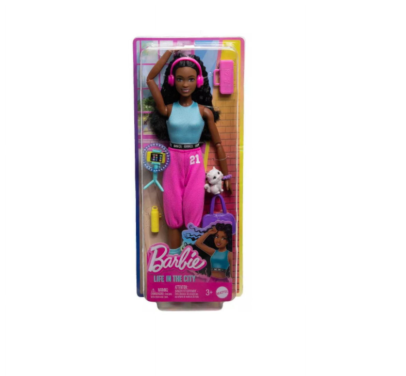 Barbie Brooklyn Roberts Doll Wearing Dance Outfit with Leg Warmers Plus Kitten Walmart