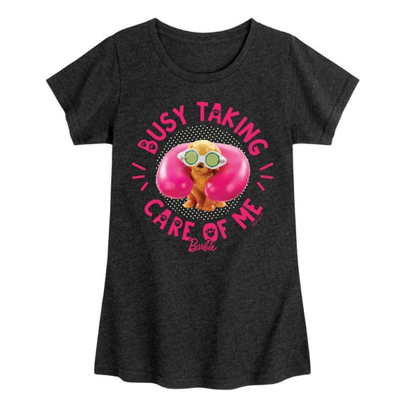 Barbie - Busy Taking Care Of Me - Girls Fitted Short Sleeve Graphic T-Shirt