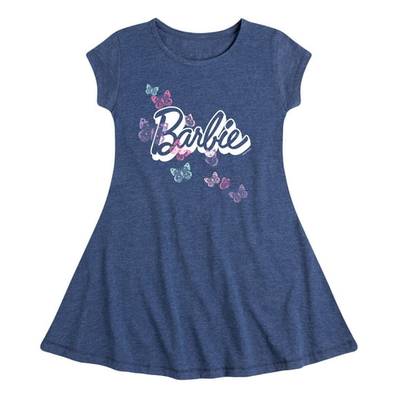 Barbie - Butterfly Logo - Toddler And Youth Girls Fit And Flare Dress