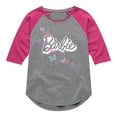 thumbnail image 1 of Barbie - Butterfly Logo - Toddler And Youth Girls Raglan Graphic T-Shirt, 1 of 3