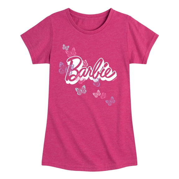 Barbie - Butterfly Logo - Toddler And Youth Girls Raglan Graphic T-Shirt