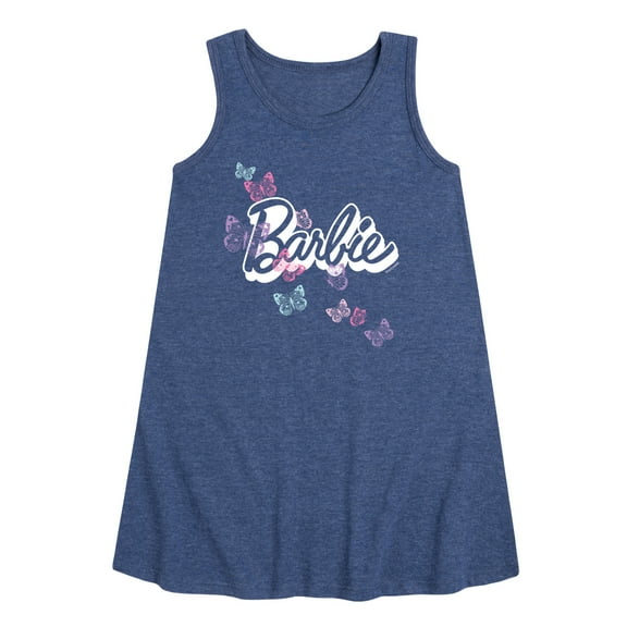 Barbie - Butterfly Logo - Toddler and Youth Girls A-line Dress
