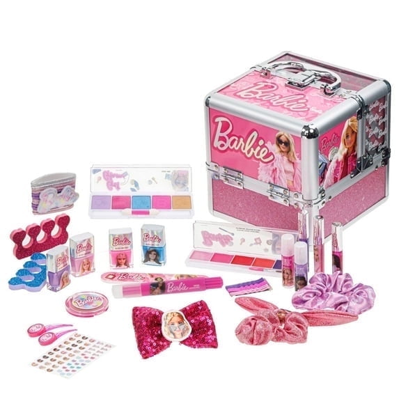 Barbie Beauty Deluxe Train Case, Make Up for Girls, Ages 3+, by Townley Girl