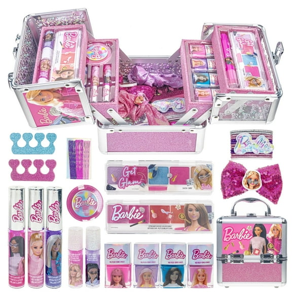 Barbie Beauty Deluxe Train Case, Make Up for Girls, Ages 3+, by Townley Girl