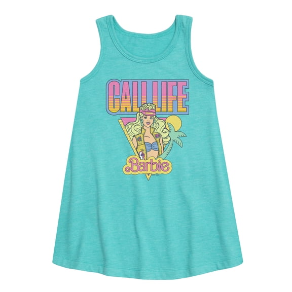Barbie - Cali Summer -Toddler And Youth Girls Short Sleeve Aline Dress