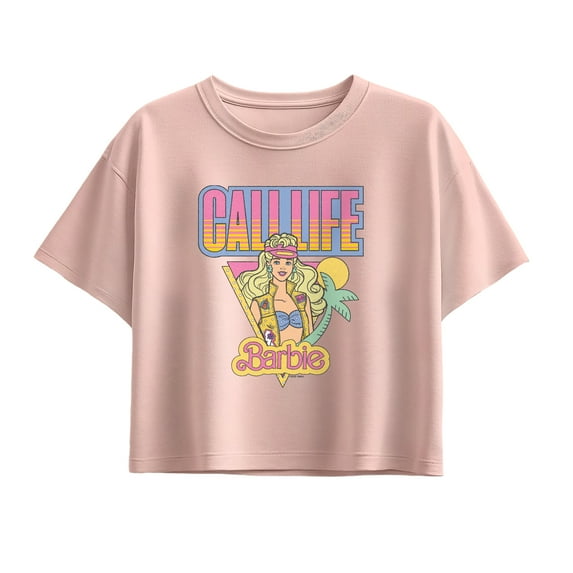 Barbie - Cali Summer - Youth Girl Short Sleeve Boxy Tee