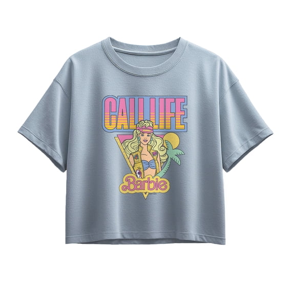 Barbie - Cali Summer - Youth Girl Short Sleeve Boxy Tee