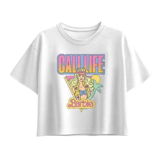 Barbie - Cali Summer - Youth Girl Short Sleeve Boxy Tee