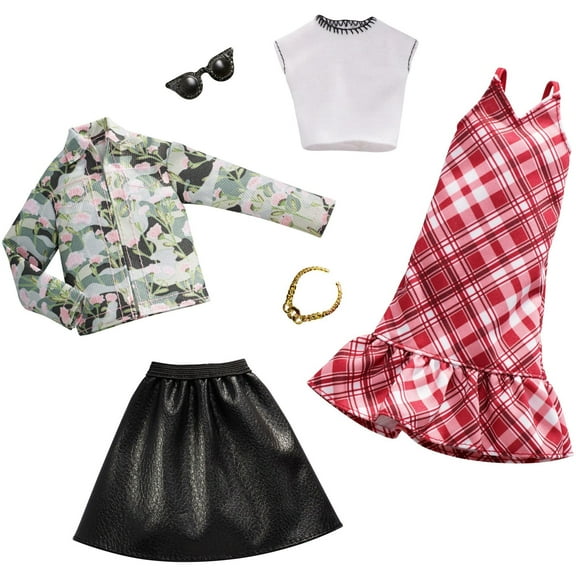 Barbie Camo-Floral Plaid Outfit Fashion Pack with Accessories