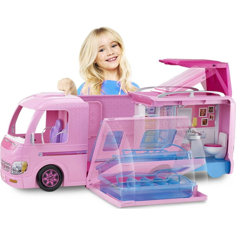Barbie Camper, Doll Playset with 50 Accessories and Waterslide, Dream Camper  
