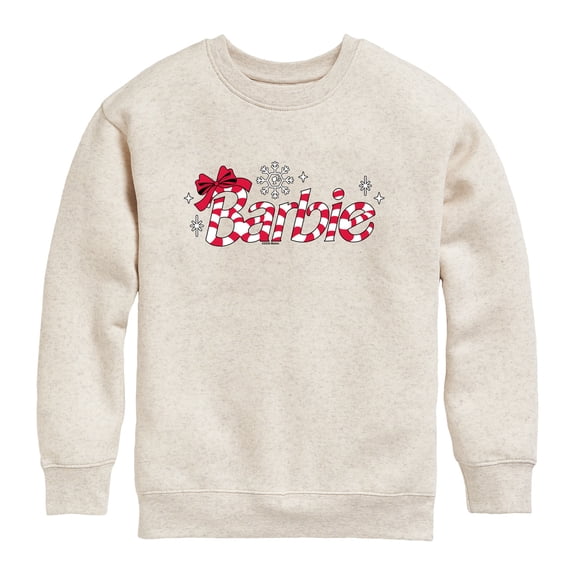 Barbie - Candy Cane - Youth Boys Crew Fleece Sweatshirt