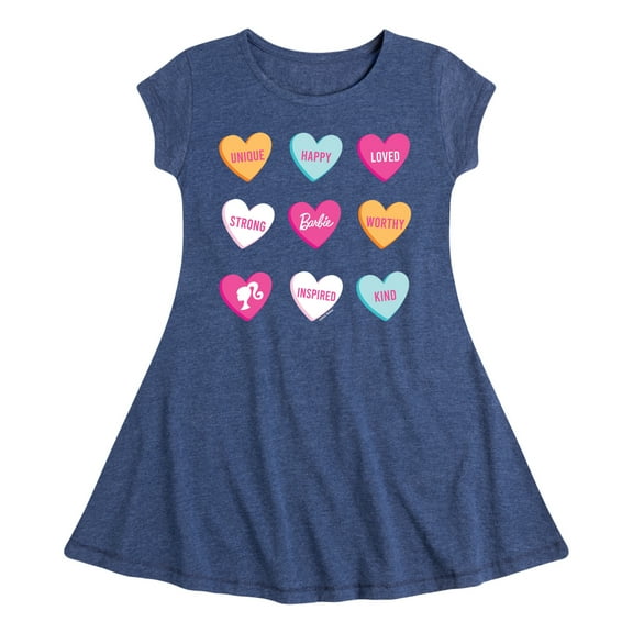 Barbie - Candy Hearts - Toddler And Youth Girls Fit And Flare Dress