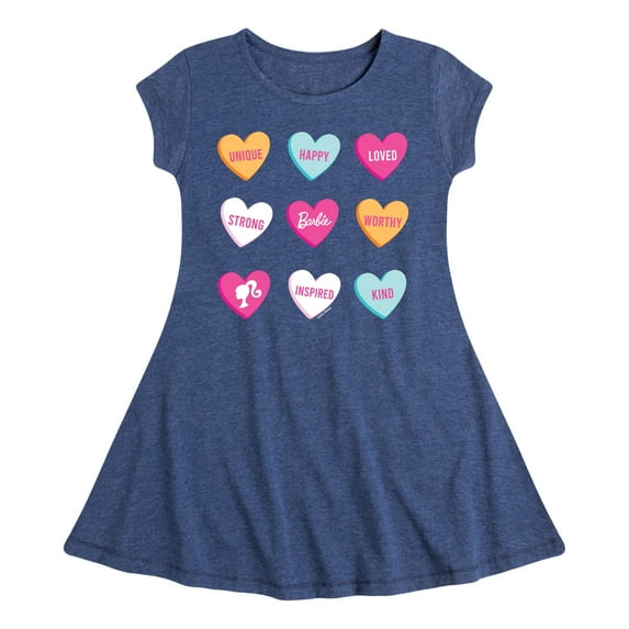 Barbie - Candy Hearts - Toddler And Youth Girls Fit And Flare Dress