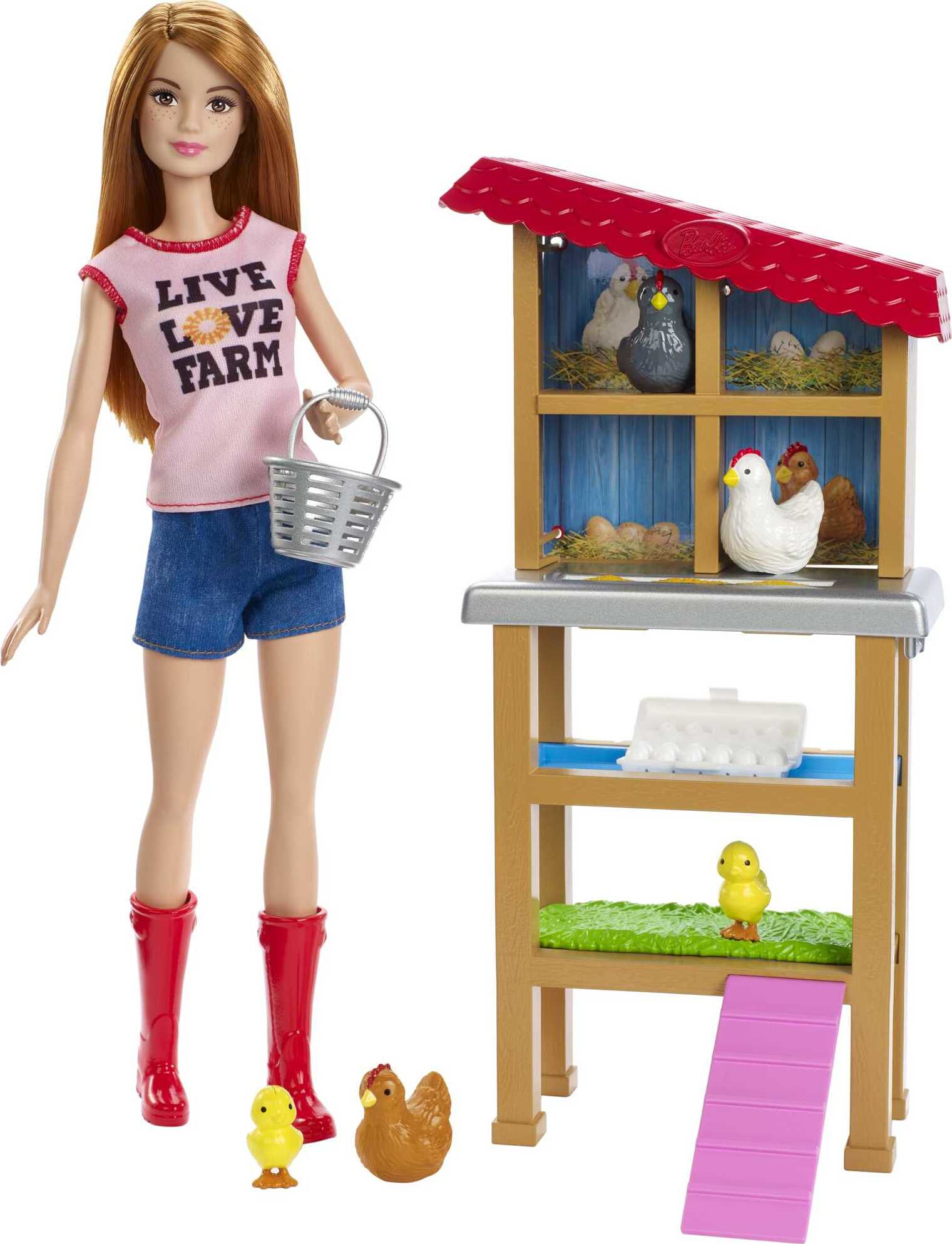 Barbie Careers Chicken Farmer Doll & Chicken Coop Playset - image 1 of 6