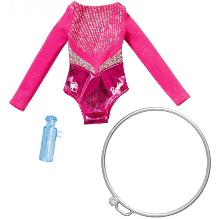 Barbie Careers Fashion, Pink Gymnastics Leotard with Accessories Doll  Clothing 