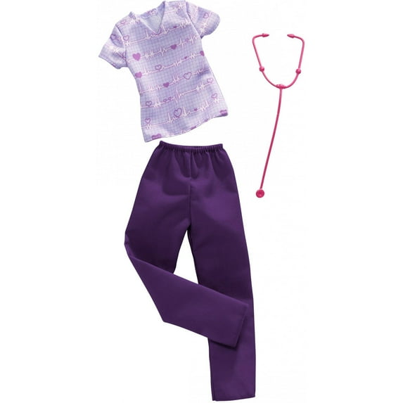 Barbie Careers Fashion, Purple Scrubs with Accessory