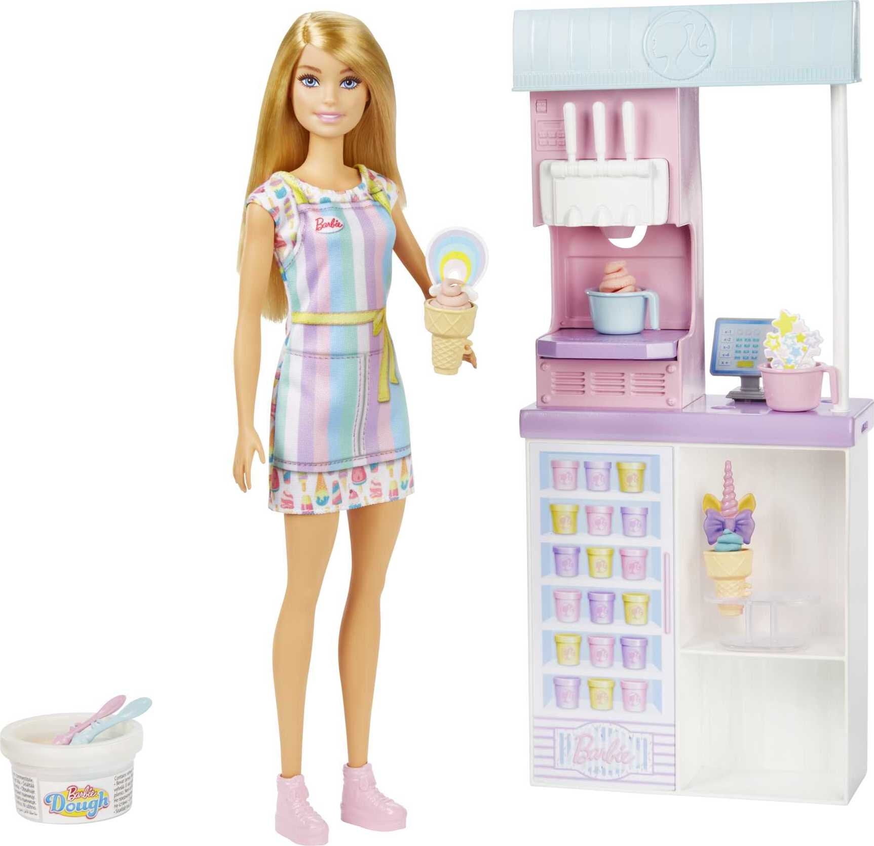 Barbie Ice Cream Shop Playset with Blonde Doll Bangladesh Ubuy