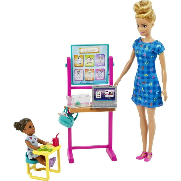 Barbie Careers Teacher Playset with Blonde Fashion Doll, 1 Toddler